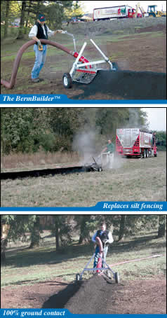 The BermBuilder / Replaces silt fencing / 100% ground contact