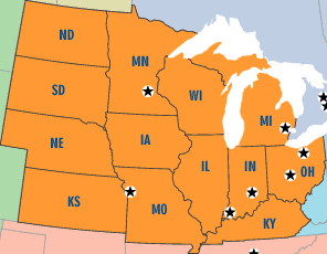 Map of Mid West