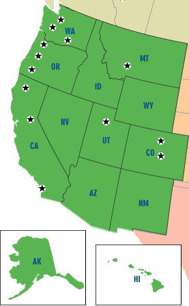 Map of West Coast
